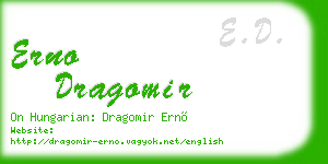 erno dragomir business card